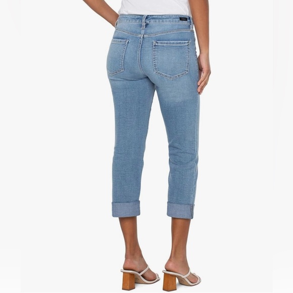 Liverpool Charlie Crop Skinny with Wide Rolled Cuff in Champlain. Size … - Picture 2 of 12